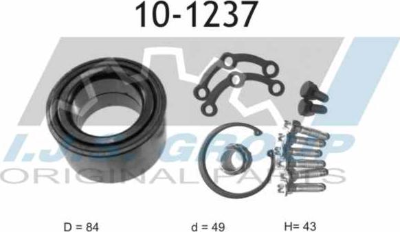 IJS GROUP 10-1237 - Wheel hub, bearing Kit autospares.lv