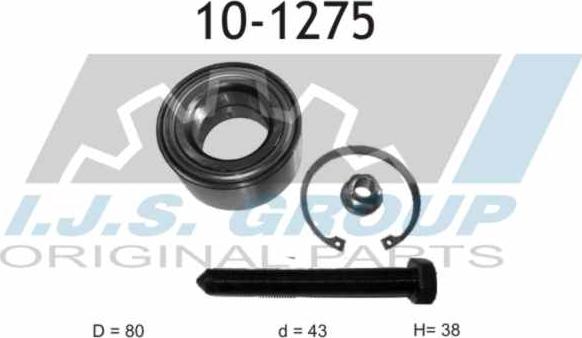 IJS GROUP 10-1275 - Wheel hub, bearing Kit autospares.lv