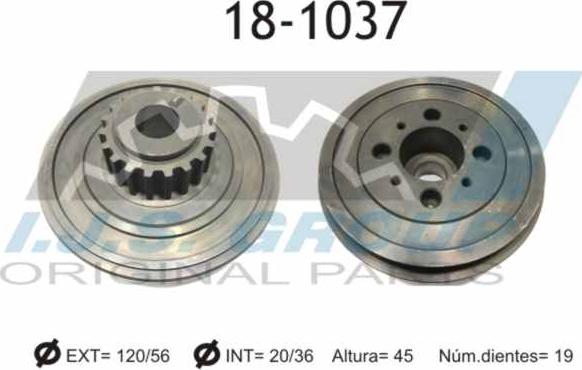 IJS GROUP 18-1037 - Belt Pulley, crankshaft autospares.lv