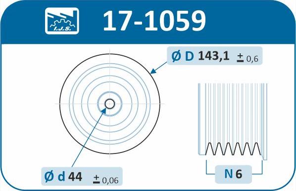 IJS GROUP 17-1059 - Belt Pulley, crankshaft autospares.lv