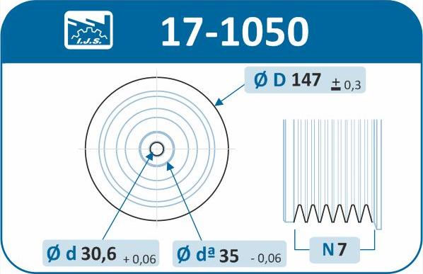 IJS GROUP 17-1050 - Belt Pulley, crankshaft autospares.lv