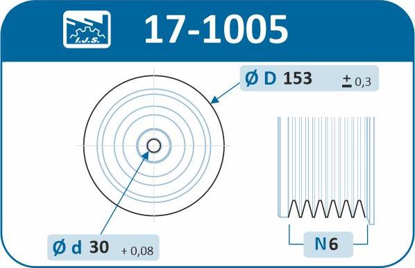 IJS GROUP 17-1005 - Belt Pulley, crankshaft autospares.lv