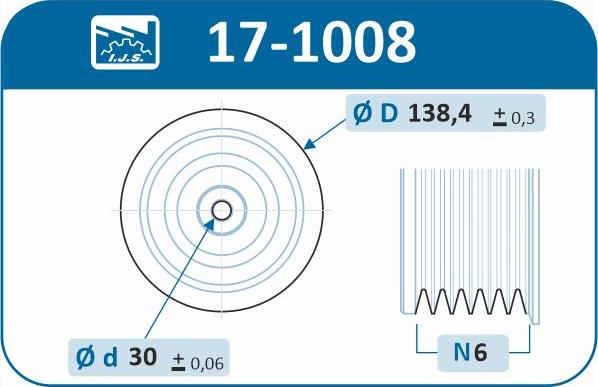 IJS GROUP 17-1008 - Belt Pulley, crankshaft autospares.lv