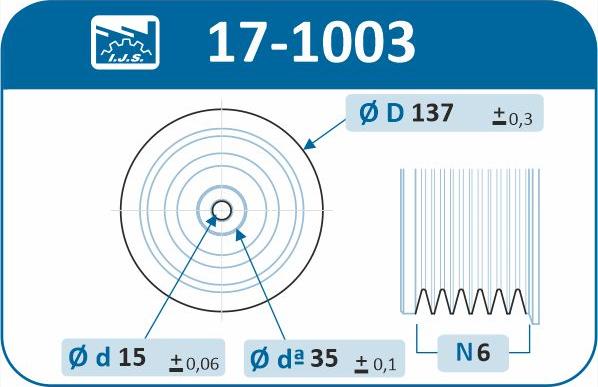 IJS GROUP 17-1003 - Belt Pulley, crankshaft autospares.lv