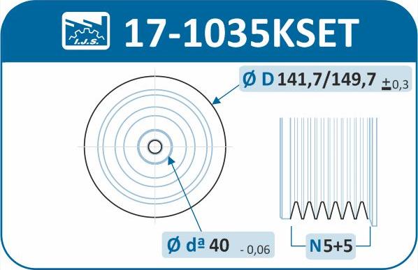 IJS GROUP 17-1035KSET - Belt Pulley, crankshaft autospares.lv