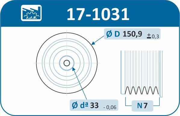 IJS GROUP 171031 - Belt Pulley, crankshaft autospares.lv