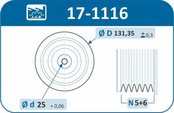 IJS GROUP 17-1116 - Belt Pulley, crankshaft autospares.lv