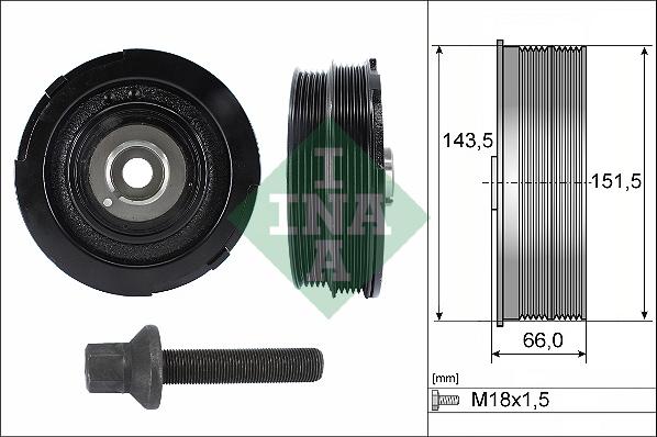 INA 544 0069 20 - Belt Pulley, crankshaft autospares.lv