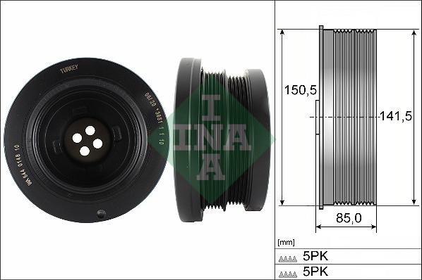 INA 544 0148 10 - Belt Pulley, crankshaft autospares.lv