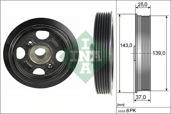 INA 544 0109 10 - Belt Pulley, crankshaft autospares.lv