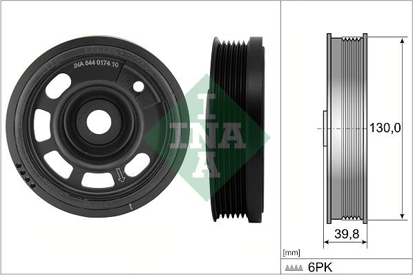 INA 544 0174 10 - Belt Pulley, crankshaft autospares.lv