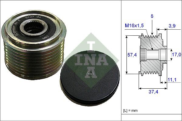 INA 535 0068 10 - Pulley, alternator, freewheel clutch autospares.lv