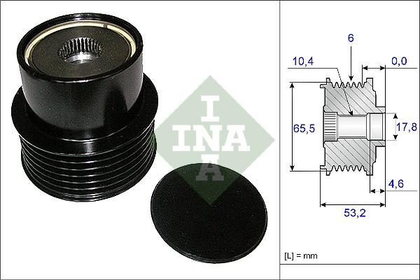 INA 535 0195 10 - Pulley, alternator, freewheel clutch autospares.lv