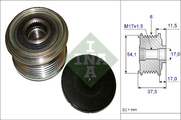 INA 535 0149 10 - Pulley, alternator, freewheel clutch autospares.lv