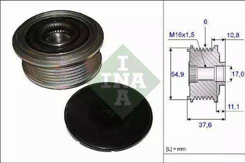 NTY ESA-ME-015 - Pulley, alternator, freewheel clutch autospares.lv