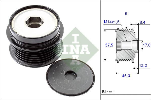 INA 535 0174 10 - Pulley, alternator, freewheel clutch autospares.lv