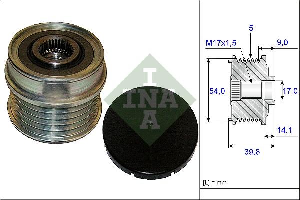 INA 535 0171 10 - Pulley, alternator, freewheel clutch autospares.lv