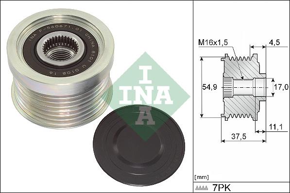 INA 535 0349 10 - Pulley, alternator, freewheel clutch autospares.lv