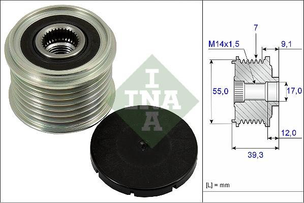 INA 535 0260 10 - Pulley, alternator, freewheel clutch autospares.lv