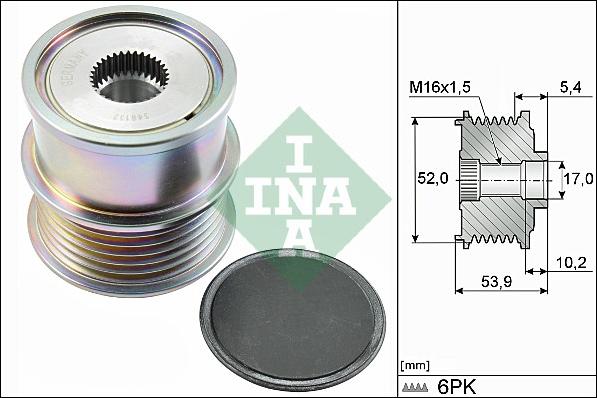 INA 535 0279 10 - Pulley, alternator, freewheel clutch autospares.lv