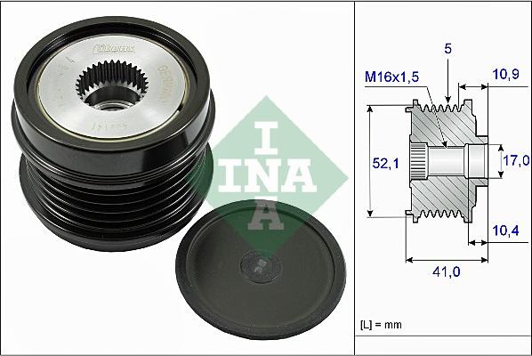 INA 535 0272 10 - Pulley, alternator, freewheel clutch autospares.lv