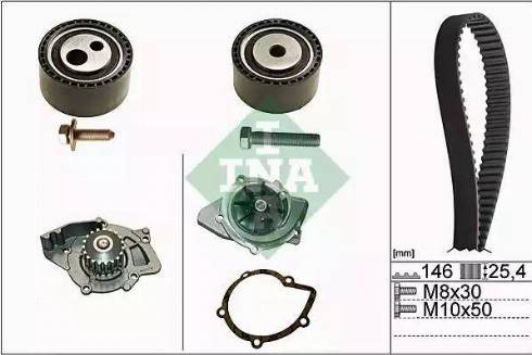 INA 530 0446 30 - Water Pump & Timing Belt Set autospares.lv