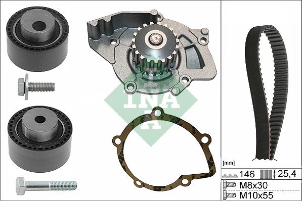 INA 530 0446 31 - Water Pump & Timing Belt Set autospares.lv