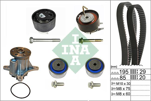 INA 530 0469 30 - Water Pump & Timing Belt Set autospares.lv