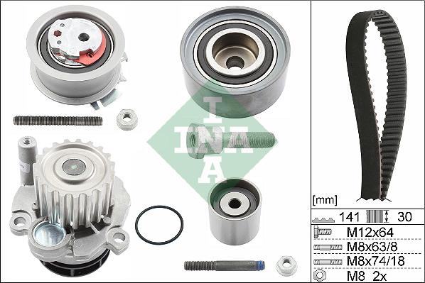 INA 530 0463 30 - Water Pump & Timing Belt Set autospares.lv