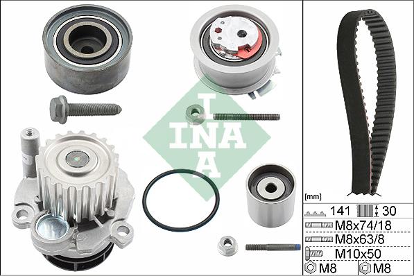INA 530 0405 30 - Water Pump & Timing Belt Set autospares.lv