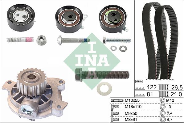 INA 530 0484 30 - Water Pump & Timing Belt Set autospares.lv