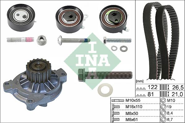 INA 530 0484 31 - Water Pump & Timing Belt Set autospares.lv