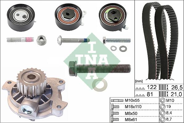 INA 530 0483 30 - Water Pump & Timing Belt Set autospares.lv