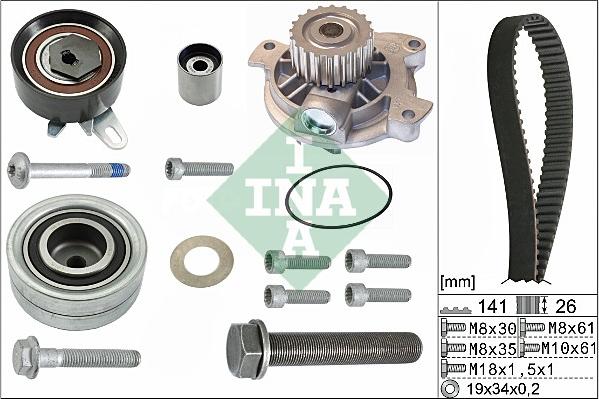 INA 530 0482 30 - Water Pump & Timing Belt Set autospares.lv