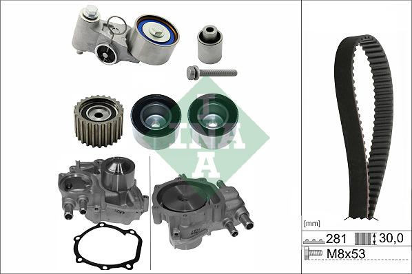 INA 530 0563 30 - Water Pump & Timing Belt Set autospares.lv