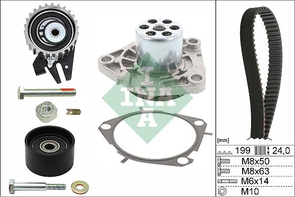 INA 530 0562 30 - Water Pump & Timing Belt Set autospares.lv