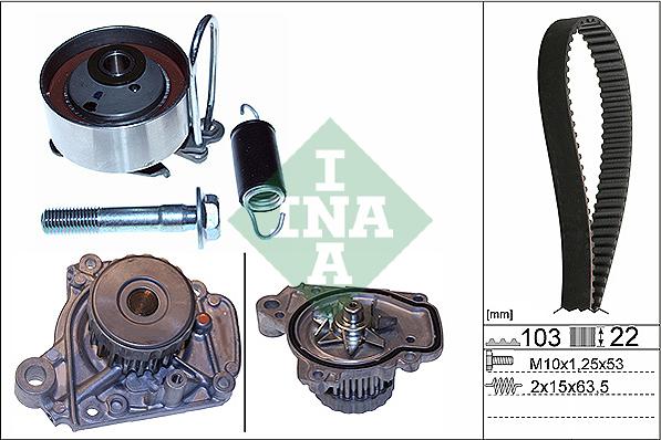 INA 530 0505 31 - Water Pump & Timing Belt Set autospares.lv