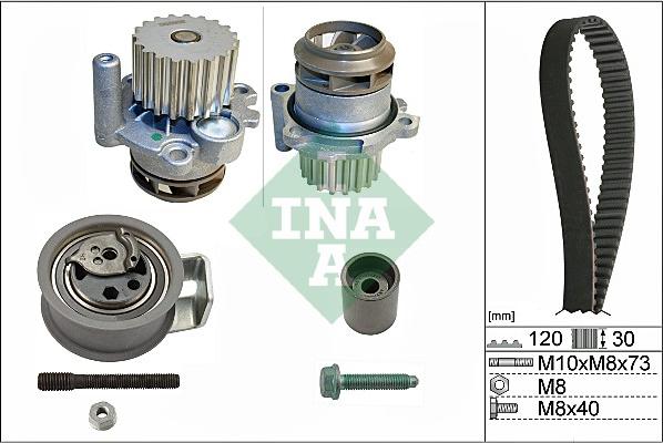 INA 530 0091 30 - Water Pump & Timing Belt Set autospares.lv