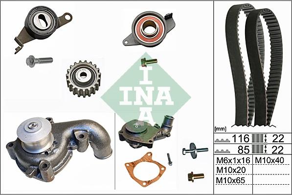 INA 530 0010 30 - Water Pump & Timing Belt Set autospares.lv