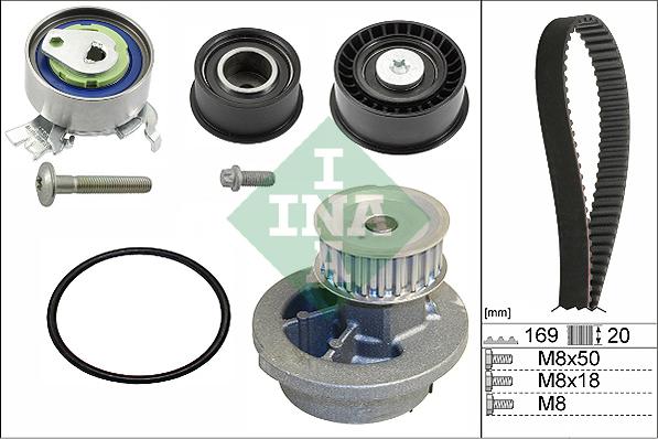 INA 530 0078 30 - Water Pump & Timing Belt Set autospares.lv