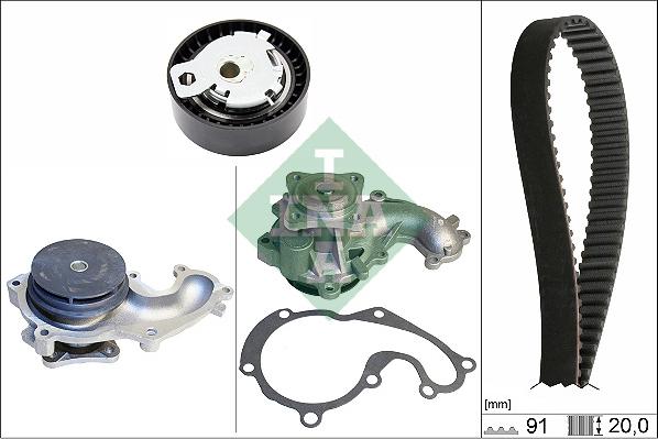 INA 530 0142 30 - Water Pump & Timing Belt Set autospares.lv