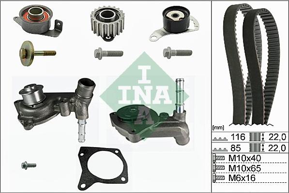 INA 530 0104 30 - Water Pump & Timing Belt Set autospares.lv