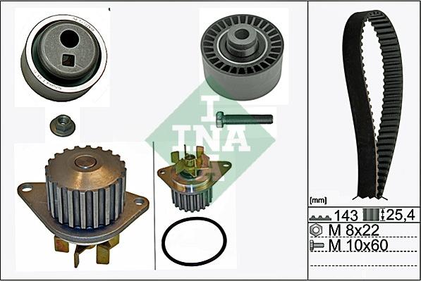 INA 530 0105 30 - Water Pump & Timing Belt Set autospares.lv