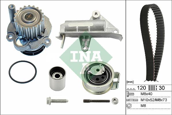 INA 530 0177 30 - Water Pump & Timing Belt Set autospares.lv