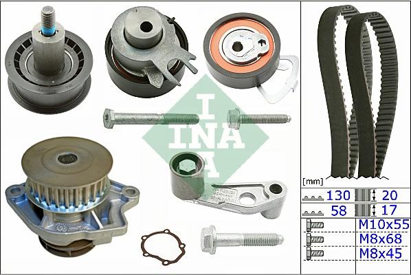 INA 530 0360 30 - Water Pump & Timing Belt Set autospares.lv