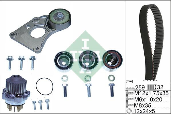 INA 530 0259 31 - Water Pump & Timing Belt Set autospares.lv