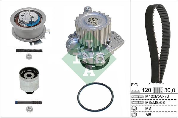 INA 530 0201 33 - Water Pump & Timing Belt Set autospares.lv