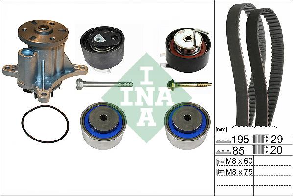 INA 530 0764 30 - Water Pump & Timing Belt Set autospares.lv