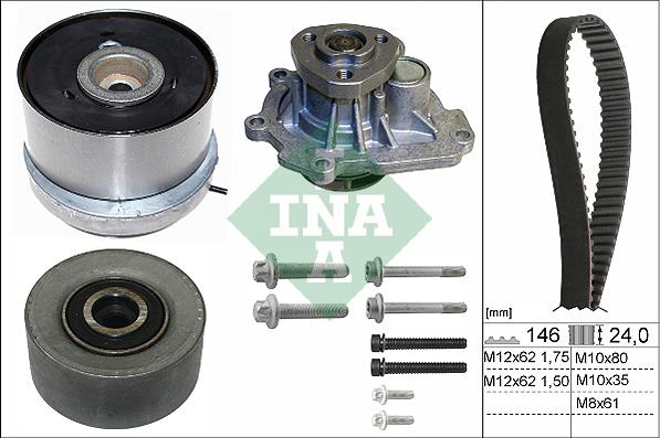 INA 530 0724 30 - Water Pump & Timing Belt Set autospares.lv
