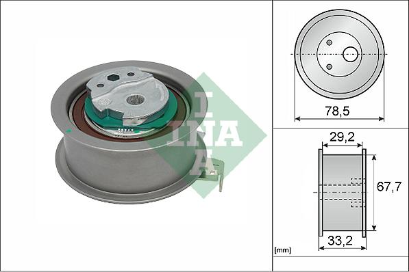 INA 531 0927 10 - Tensioner Pulley, timing belt autospares.lv